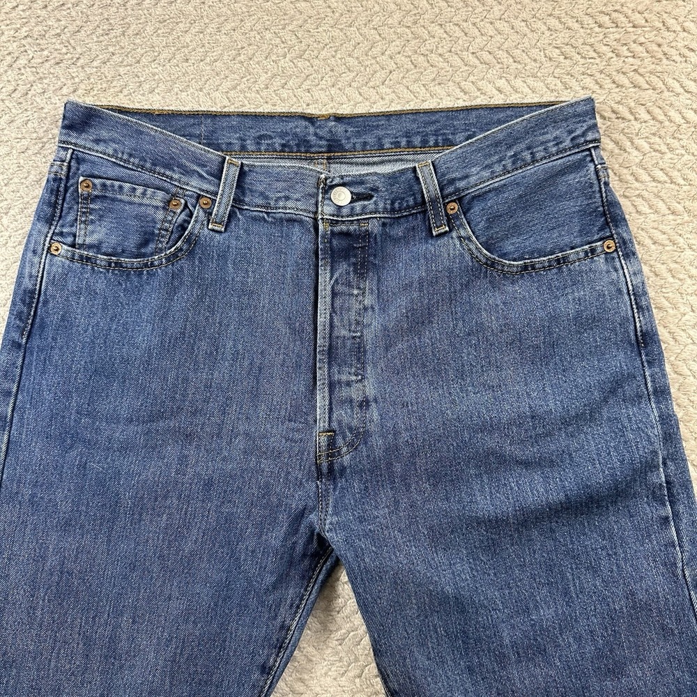 Levi's 501xx Men's Button Fly Jeans 36x32 Blue Denim Cowboy Modern Casual work - Picture 5 of 16